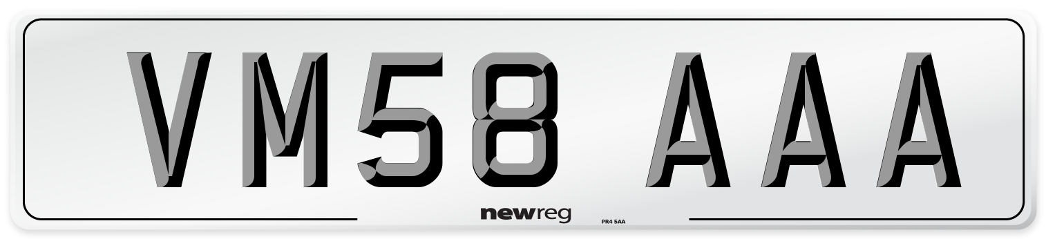VM58 AAA Number Plate from New Reg